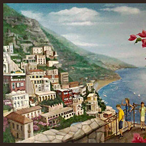 32 x 52 inch Amalfi Coast, Italy. Included client's four children.  Vancouver,  Canada